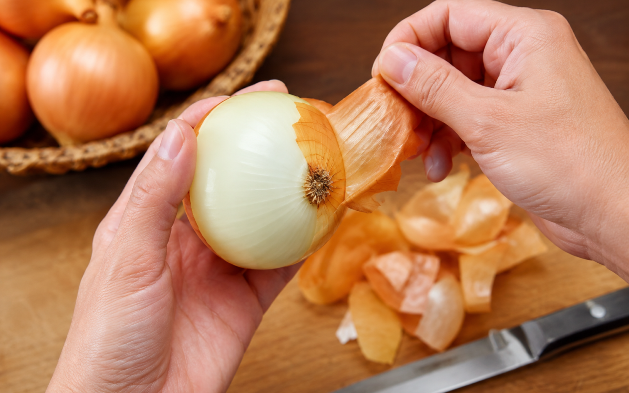 Como descascar cebola sem lágrimas