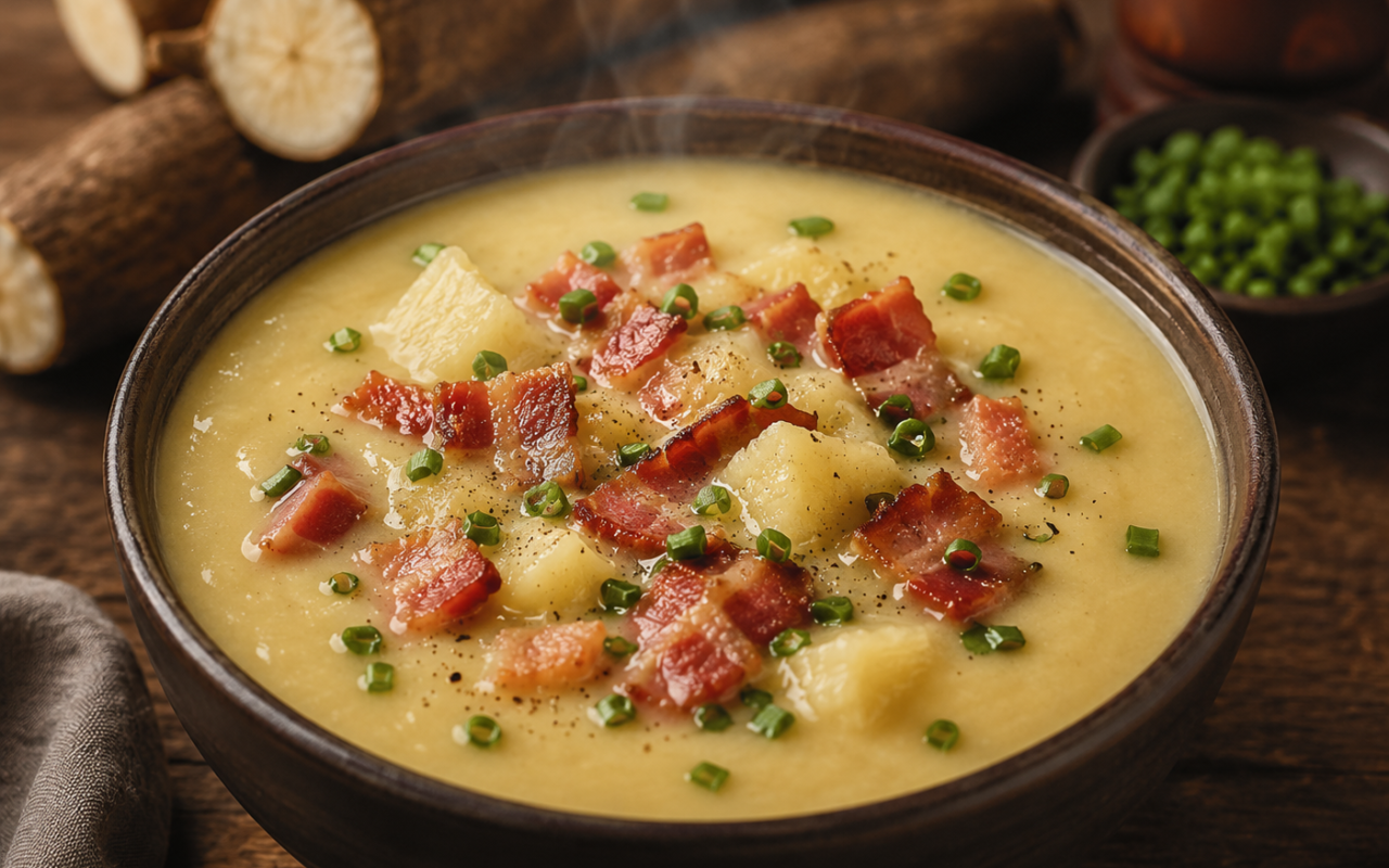 Caldo de Aipim com Bacon