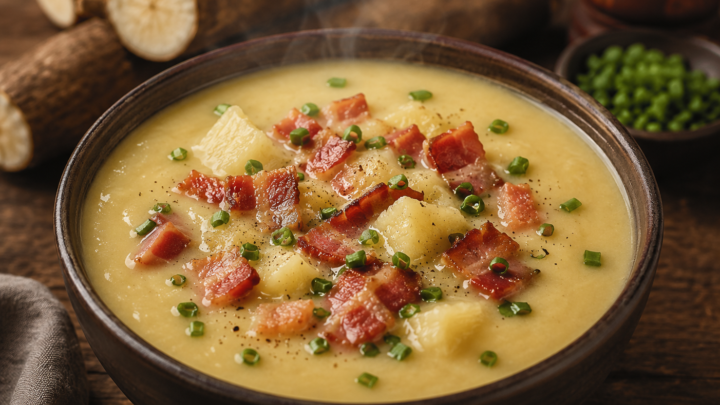 Caldo de Aipim com Bacon