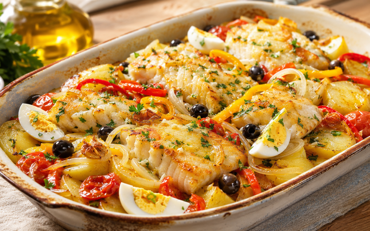 Bacalhau ao forno com batatas