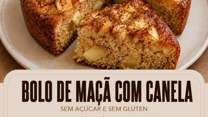 Bolo de maçã com banana e canela